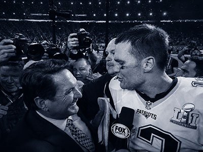 Tom Brady and Chris Myers interview after Super Bowl Upset